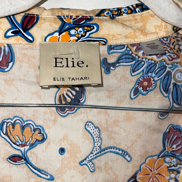 Elie By Tahiti Floral Puff Sleeve Blouse NWOT - Picture 4 of 8